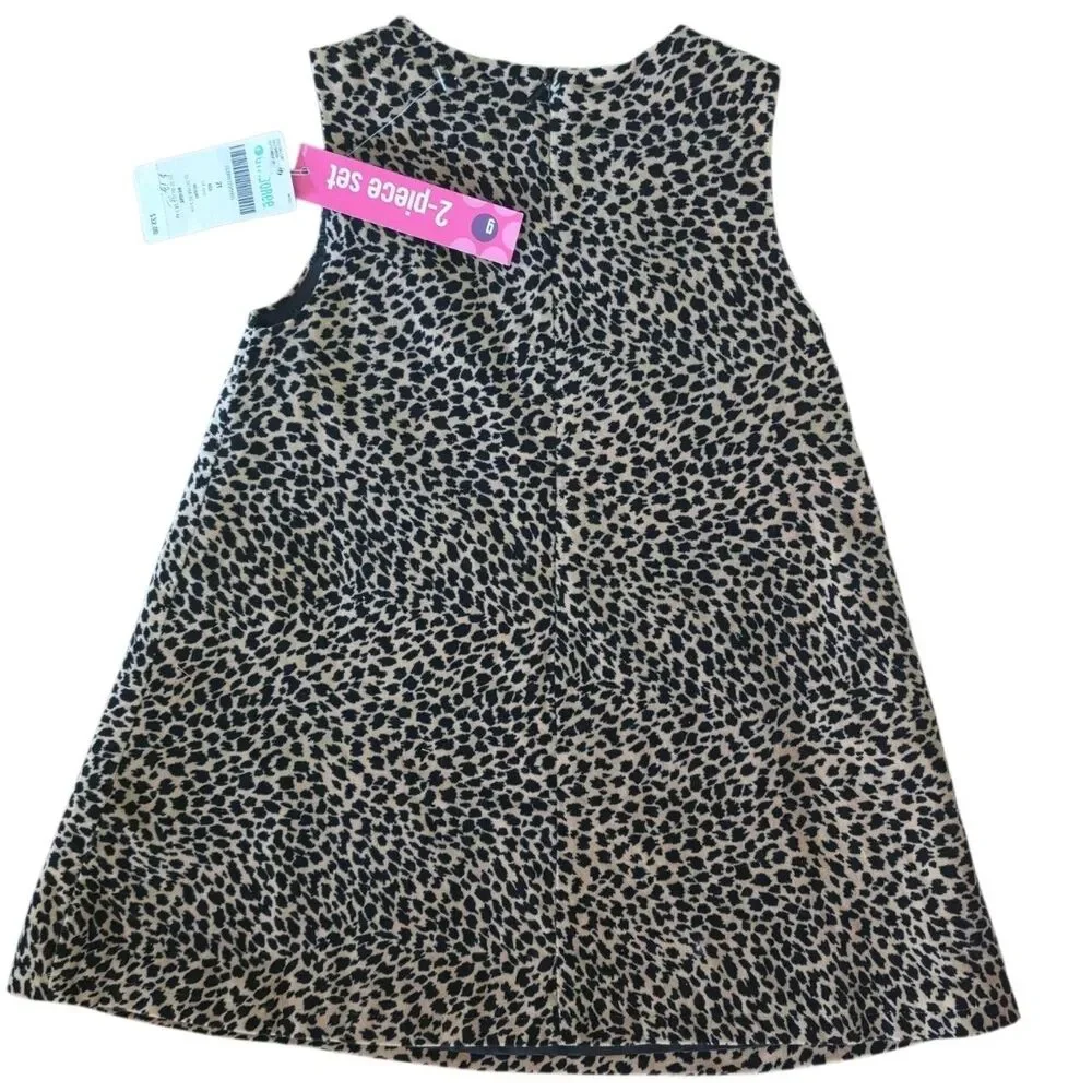 Vintage Y2K Gymboree Dress Size 2T Velvet Cheetah Print Gold Black New With Tags